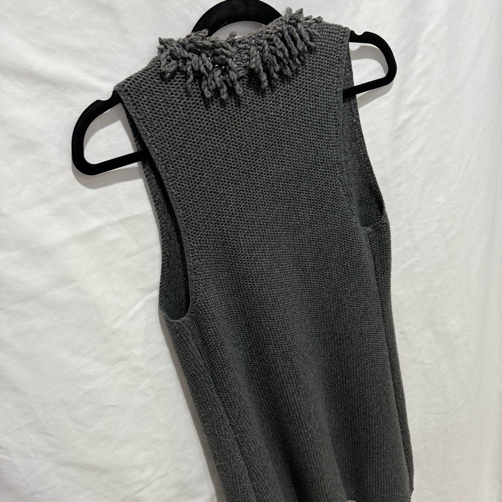 Nic + Zoe Knit Sweater Vest Cardigan Fringe Hem Women’s Small Festival Layering - Picture 10 of 15